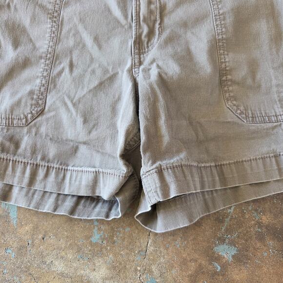 Prana Elle Shorts Size 8 Taupe Brown Organic Cotton Stretch Pockets 4" Inseam - Picture 4 of 8